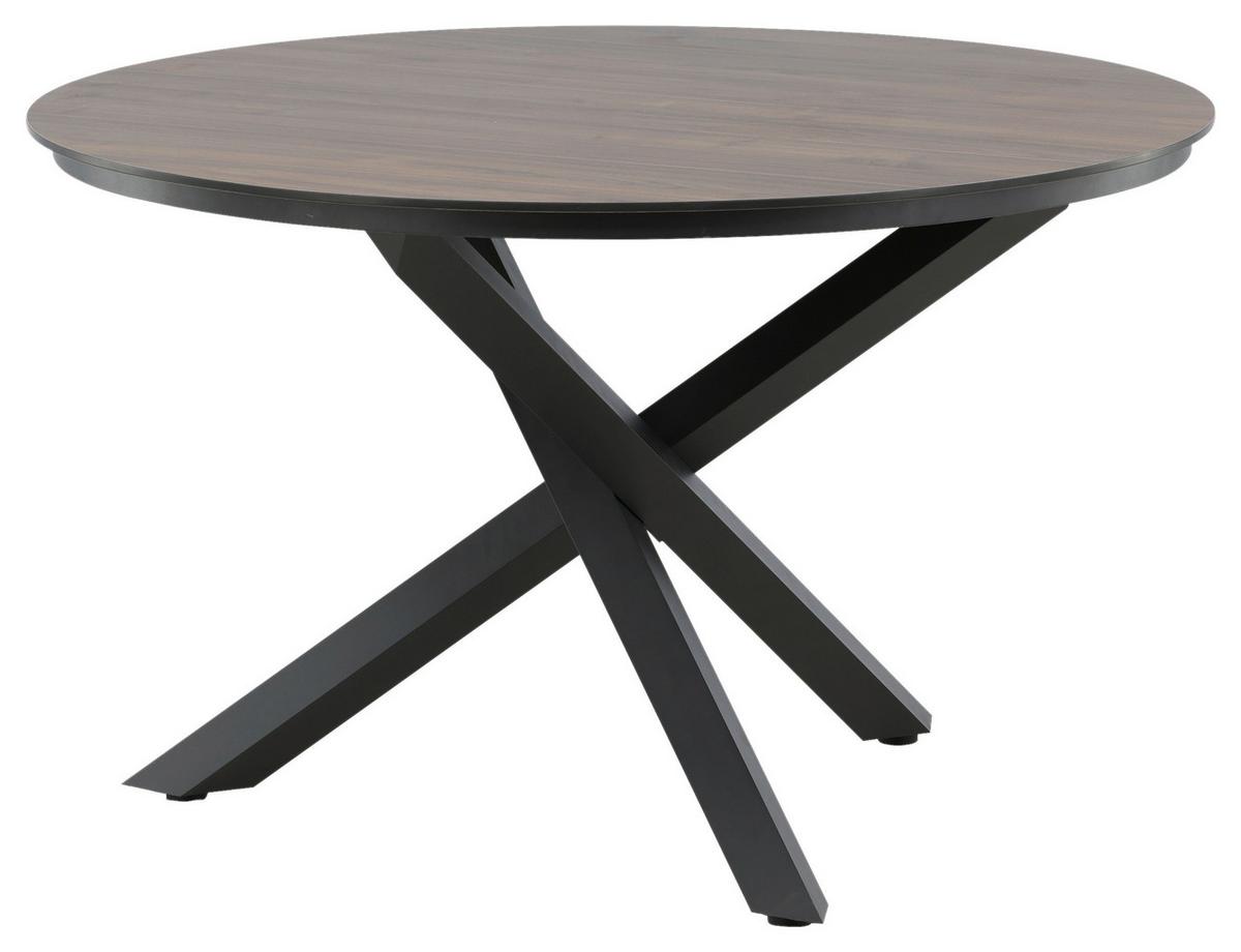 Gartentisch Llama - Schwarz/Braun, KONVENTIONELL, Kunststoff/Metall (120/120/75cm) - Gardenson
