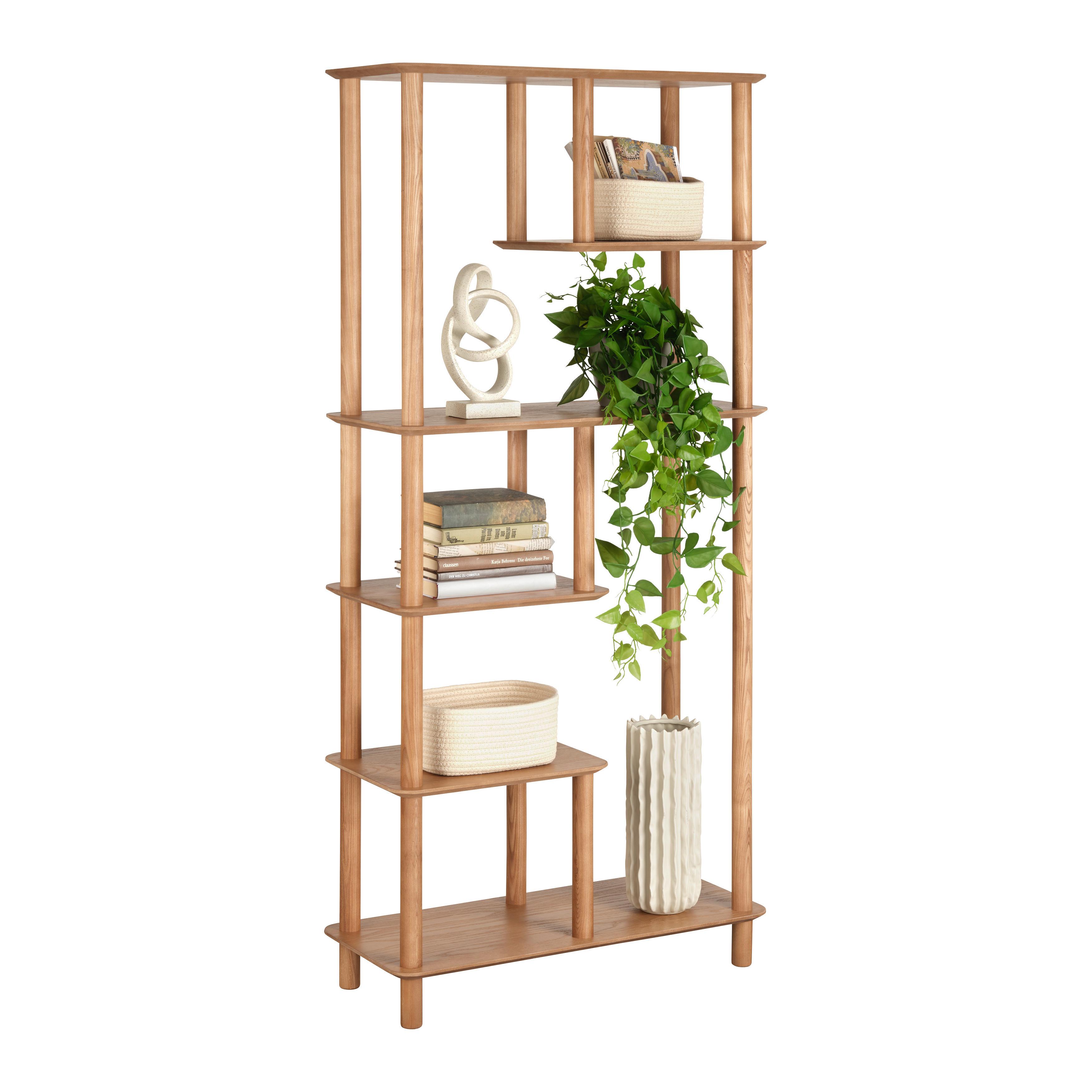 Regál MATS, prírodná farba - prírodná farba, Modern, drevo/kompozitné drevo (70/142/30cm) - Premium Living