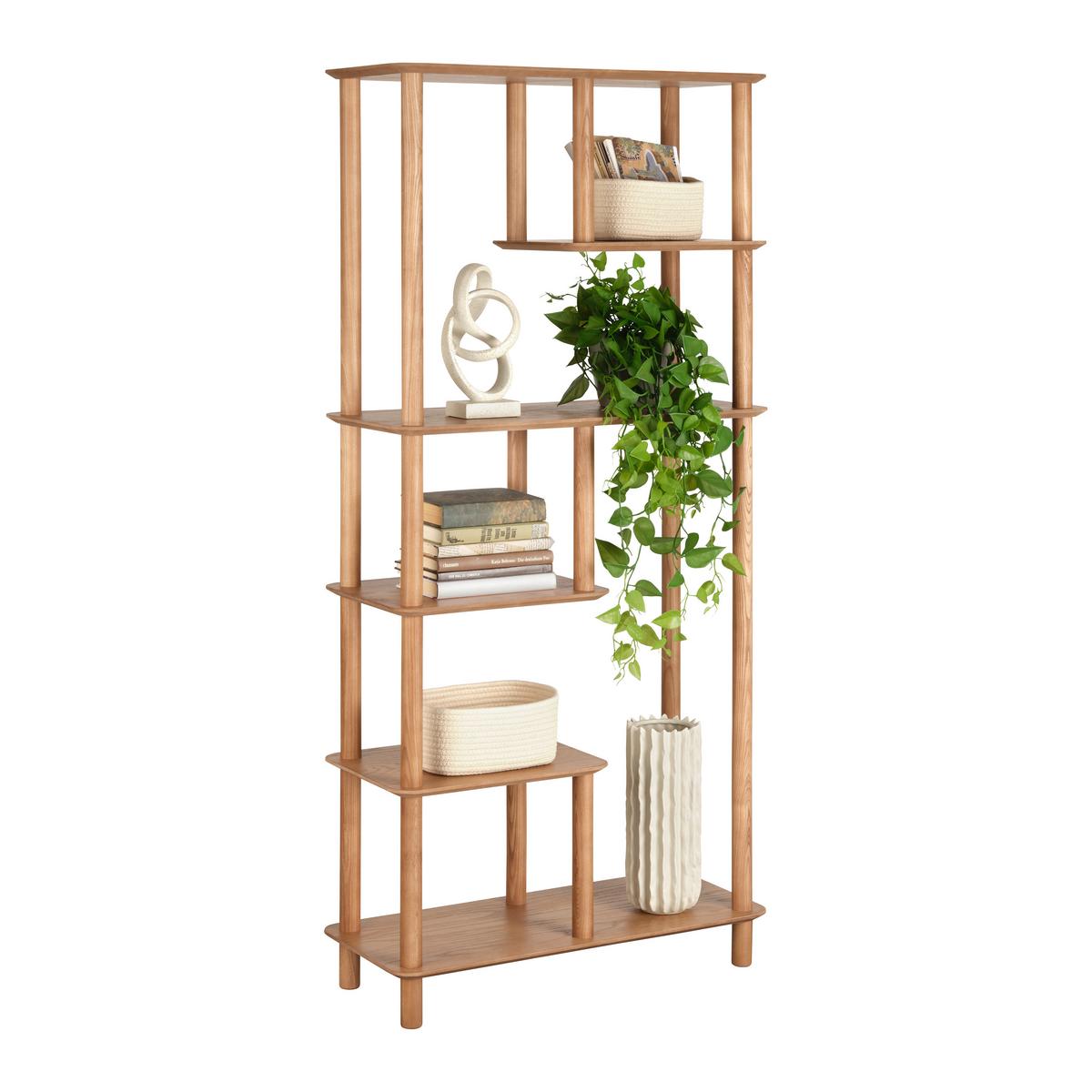Regál MATS, prírodná farba - prírodná farba, Modern, drevo/kompozitné drevo (70/142/30cm) - Premium Living