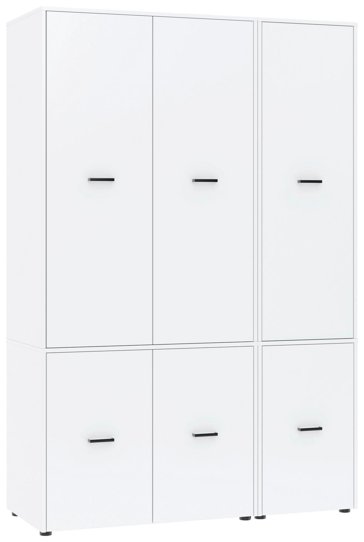 Kleiderschrank Kivo Weiß, B: 135 cm - Weiß, Basics, Holzwerkstoff (135/199,6/52,1cm)