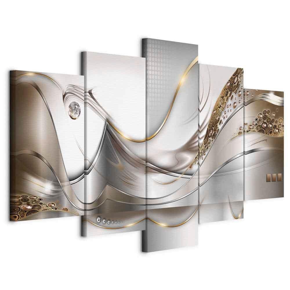 Leinwandbild Flight B: 200 cm Silberfarben Goldfarben - Silberfarben/Goldfarben, Basics, Holzwerkstoff/Textil (200/100/1,2cm) - artgeist