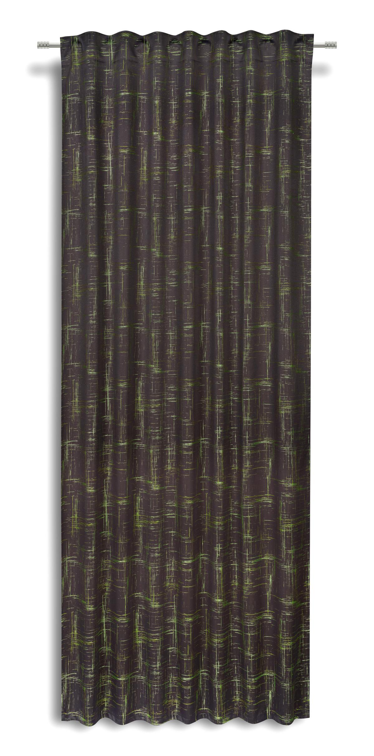 Készfüggöny Felicitas Kb. 140/245cm - fekete/zöld, Modern, textil (140/245cm) - Luca Bessoni