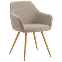 Armlehnstuhl Melinda Grau Gepolstert - Beige/Naturfarben, MODERN, Textil/Metall (56/81,5/63cm) - MID.YOU