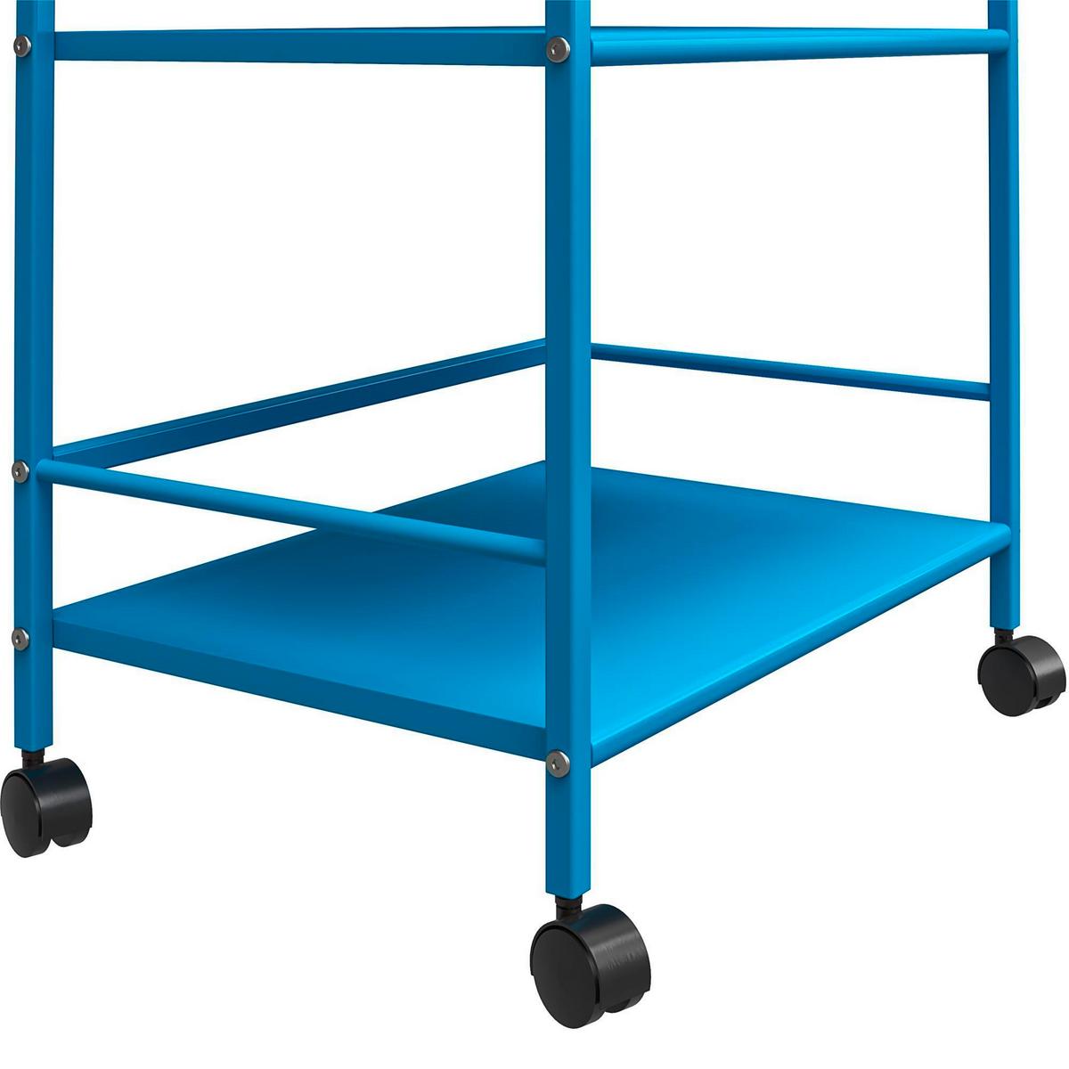 Servierwagen Cache Blau B: 43 cm - Blau, Design, Kunststoff/Metall (43/77/29cm) - MID.YOU