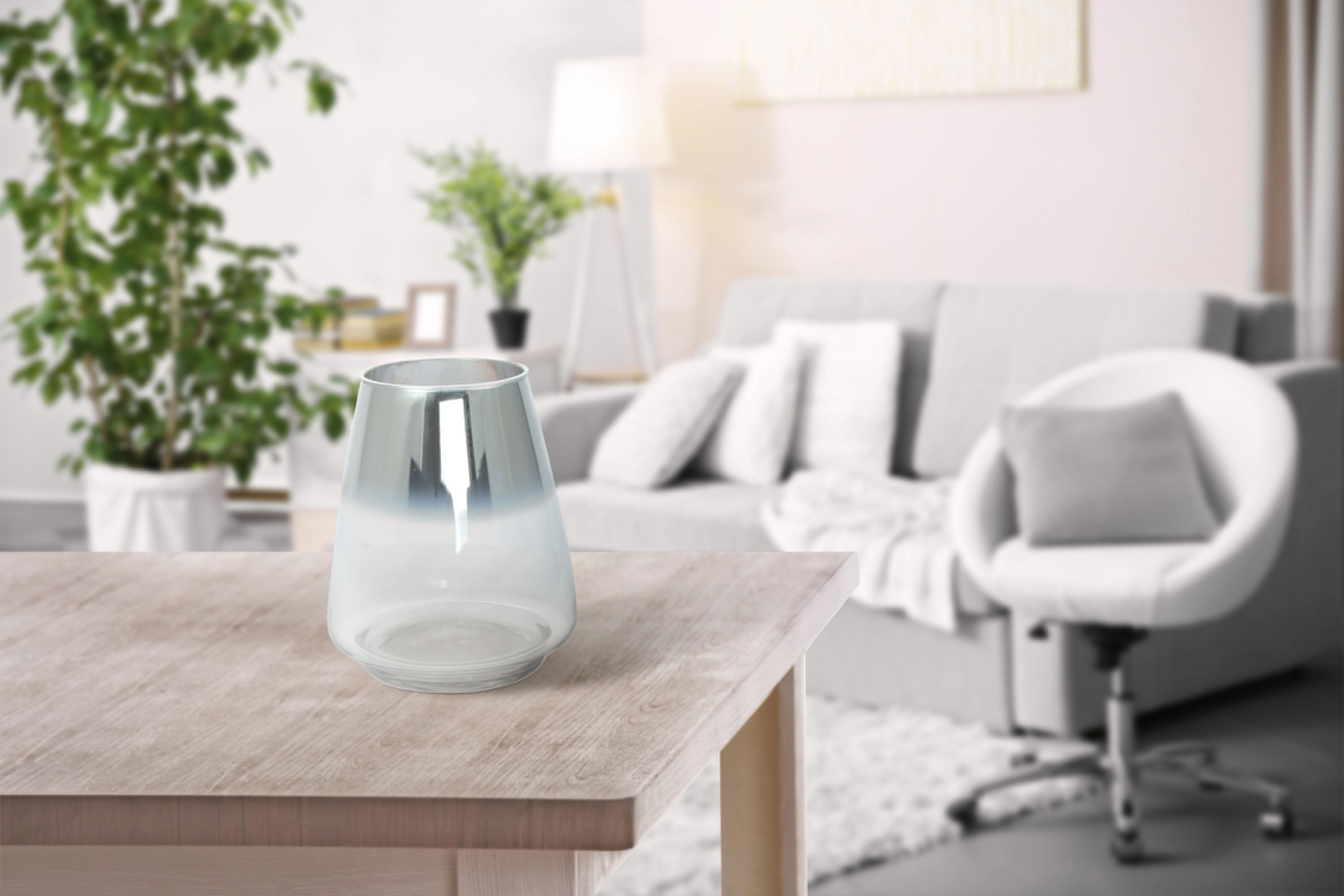 Vase Saigon Bauchig Glas Silber H: 18,5 cm - Silberfarben, Design, Glas (16/18,5/16cm)