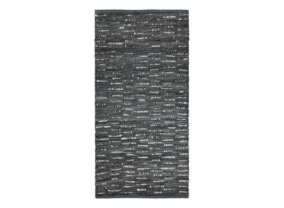 Handwebteppich Isadora 70x140 cm - Grau, Leder/Textil (70/140cm) - James Wood Handwebteppich Isadora 70x140 cm - Grau, Leder/Textil (70/140cm) - James Wood