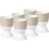 Eierbecherset Weiß Taupe 6-teilig D: 4,5 cm - Taupe/Weiß, Basics, Keramik (4,5/6,5cm) - Van Well