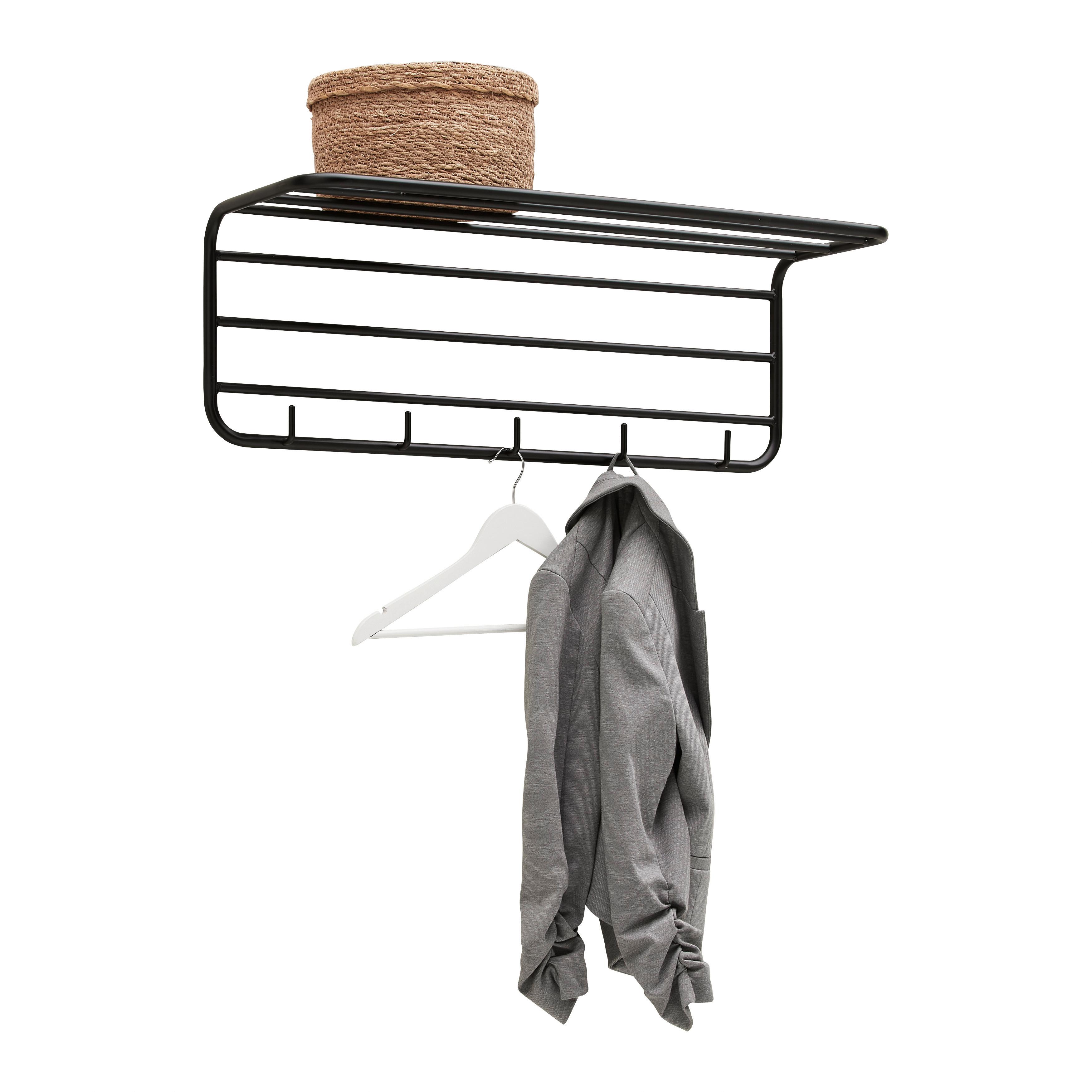 Nástenný vešiak PIPE čierna - čierna, Modern, kov (80/28/28cm) - Mömax