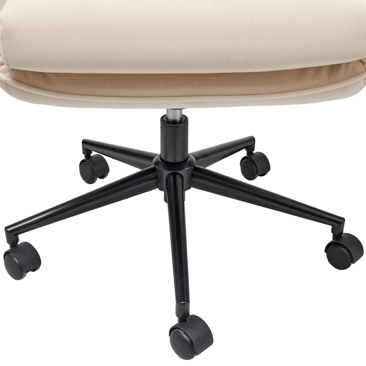 Drehstuhl Columbus - Beige/Schwarz, LIFESTYLE, Kunststoff/Textil (63/93-98/71cm) - Livetastic