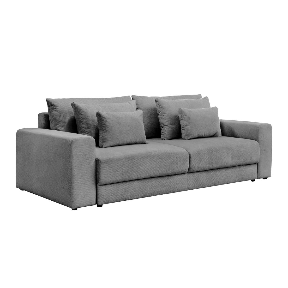 Megasofa Mega Chenille dunkelgrau, B: 255cm - Dunkelgrau/Schwarz, Trend, Textil (255/94/126cm) - Luca Bessoni