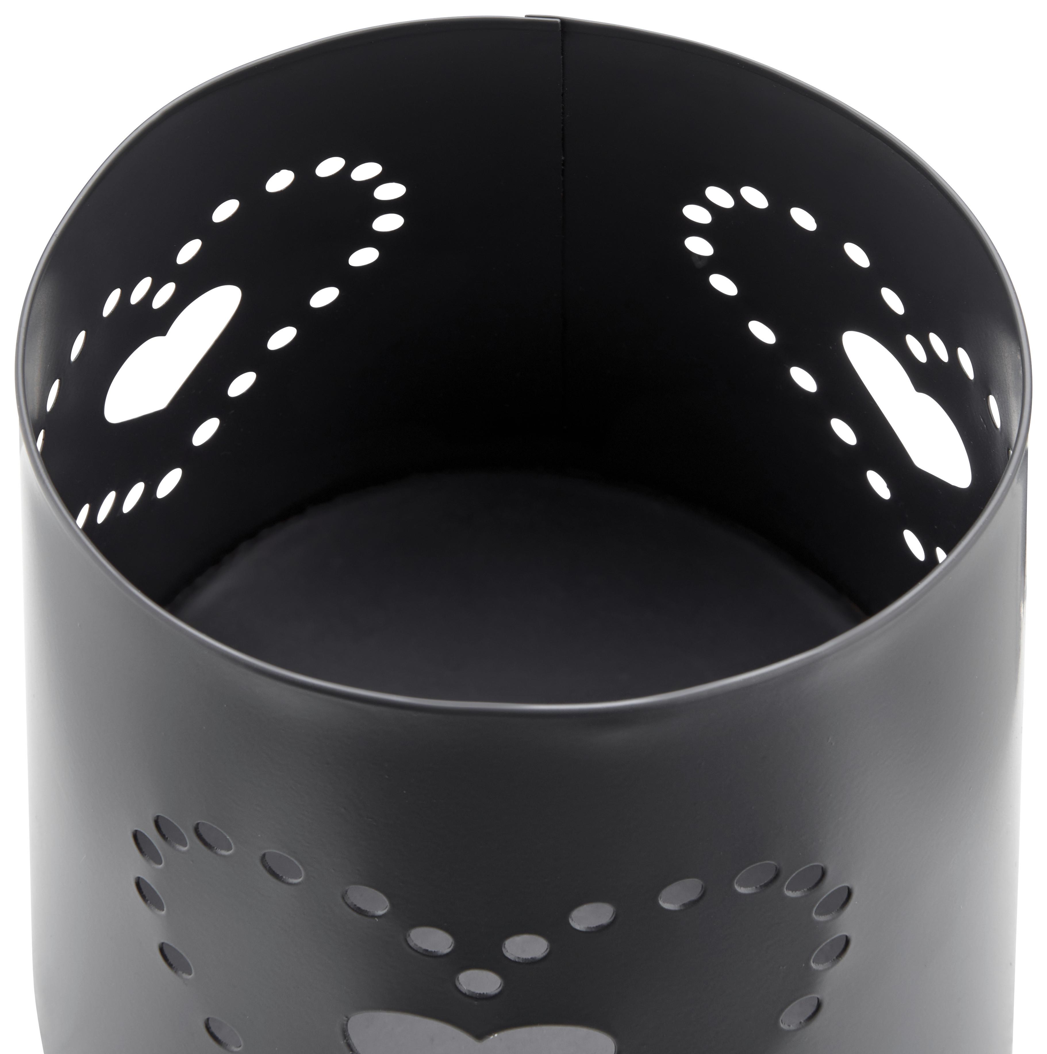 Laterne D/h: Ca. 10/11,5cm, Samira - Schwarz, MODERN, Metall (10/11,5cm) - Luca Bessoni