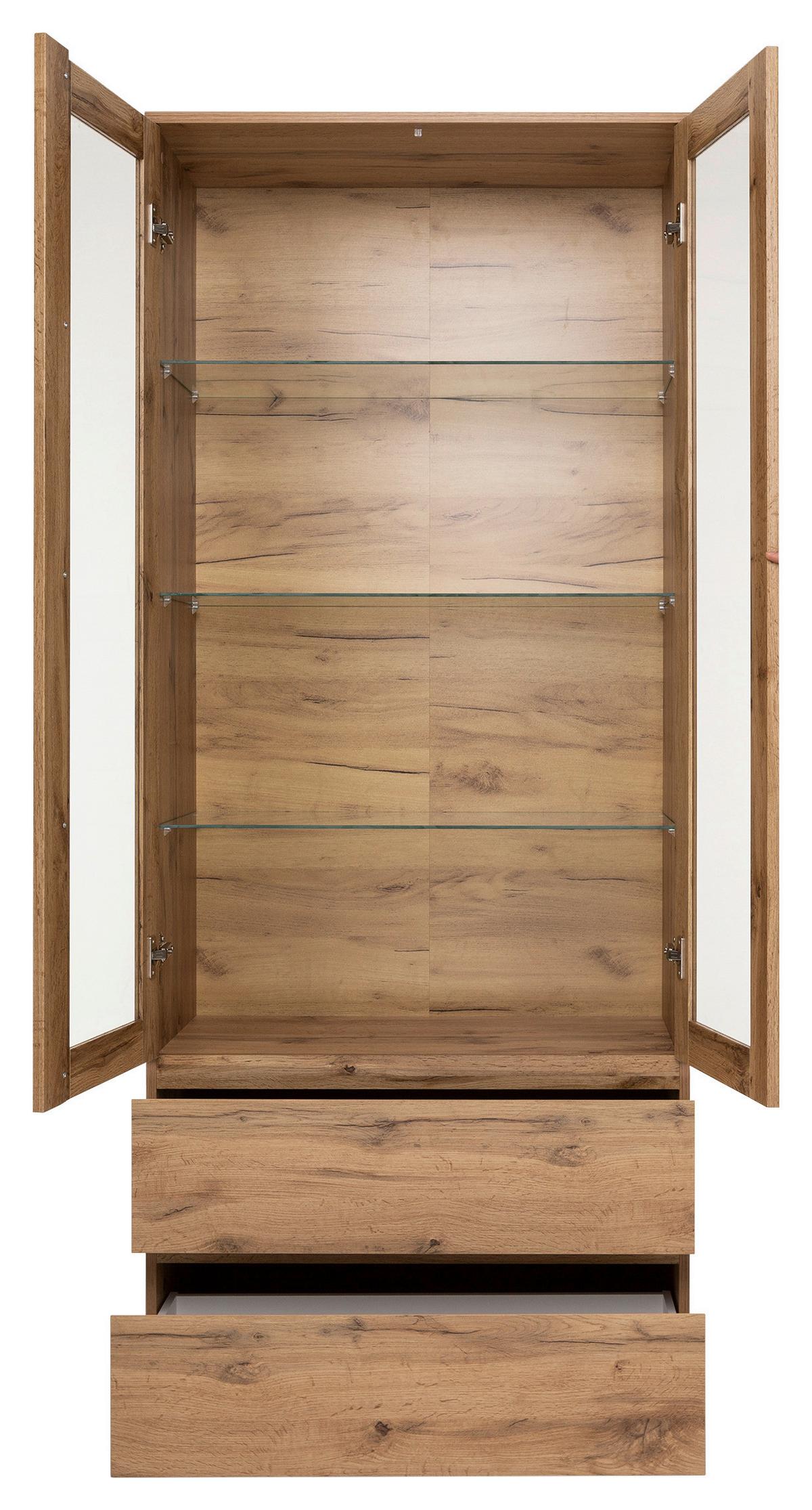 Vitrine Image 50 Eichefarben - Eichefarben/Silberfarben, KONVENTIONELL, Glas/Holzwerkstoff (80/191/40cm) - MID.YOU