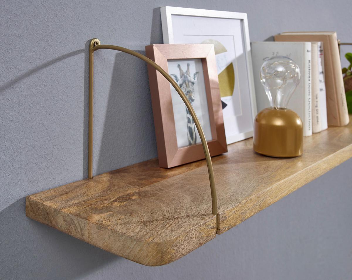 Wandregal Wl6.598 Braun B: 120 Cm - Braun, Basics, Holz (120/25/22cm) - MID.YOU