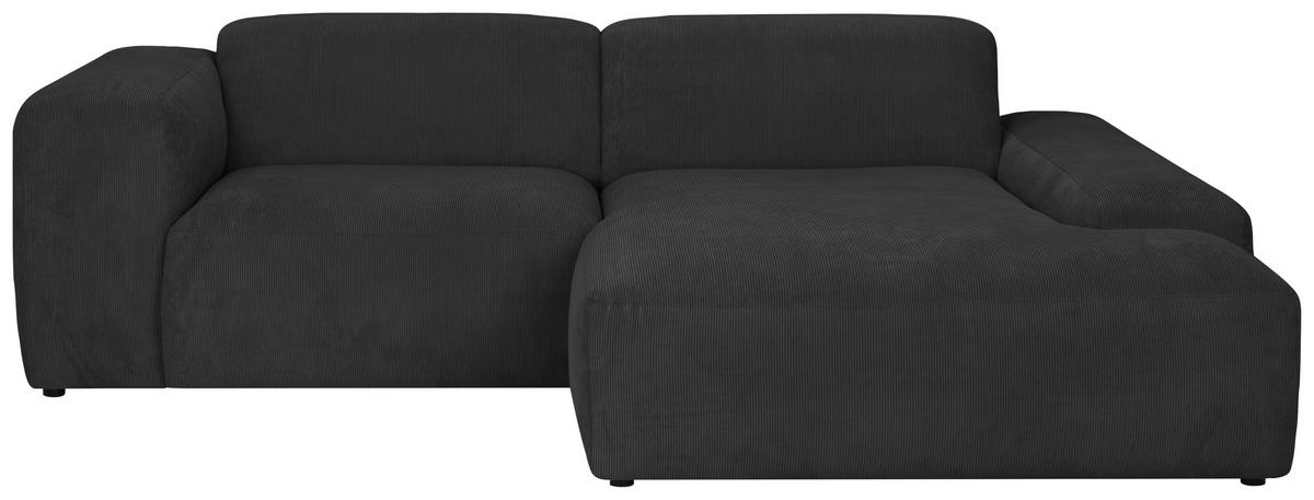 Ecksofa Hannah Anthrazit 252x170 Cm - Anthrazit/Schwarz, Design, Textil (252/170cm) - MID.YOU