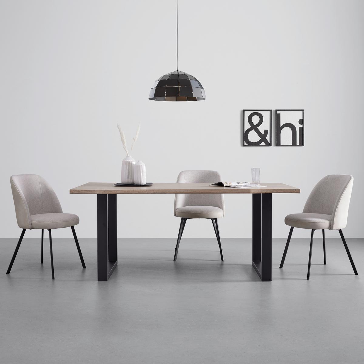 Jídelní stůl ELICIA 180 - černá/barvy dubu, Moderní, kov (180/76/90cm) - Bessagi Home