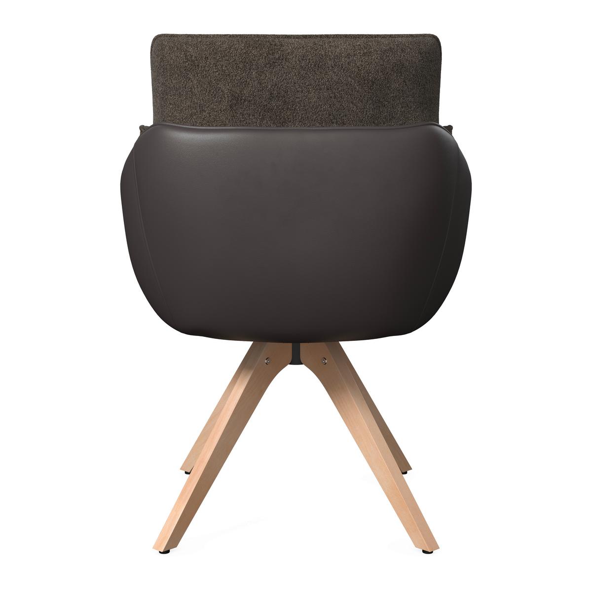 Židle s područkami Alja, hnědá - barvy buku/hnědá, Moderní, kov/dřevo (66/89/62cm) - Bessagi Home