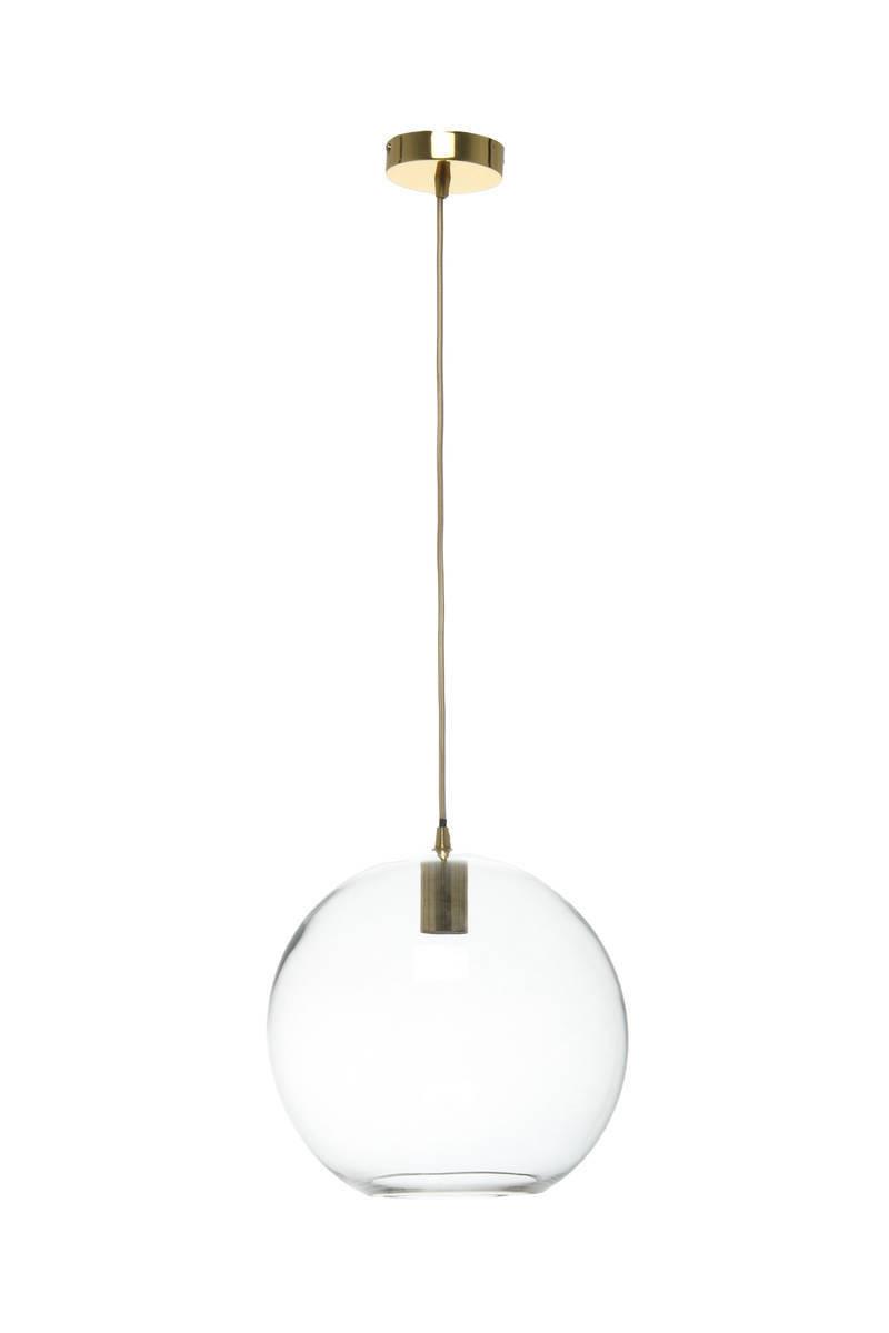 Hängeleuchte Heike H: 36 cm 1-Flammig - Klar/Goldfarben, Trend, Glas (30/36/30cm) - Kayoom