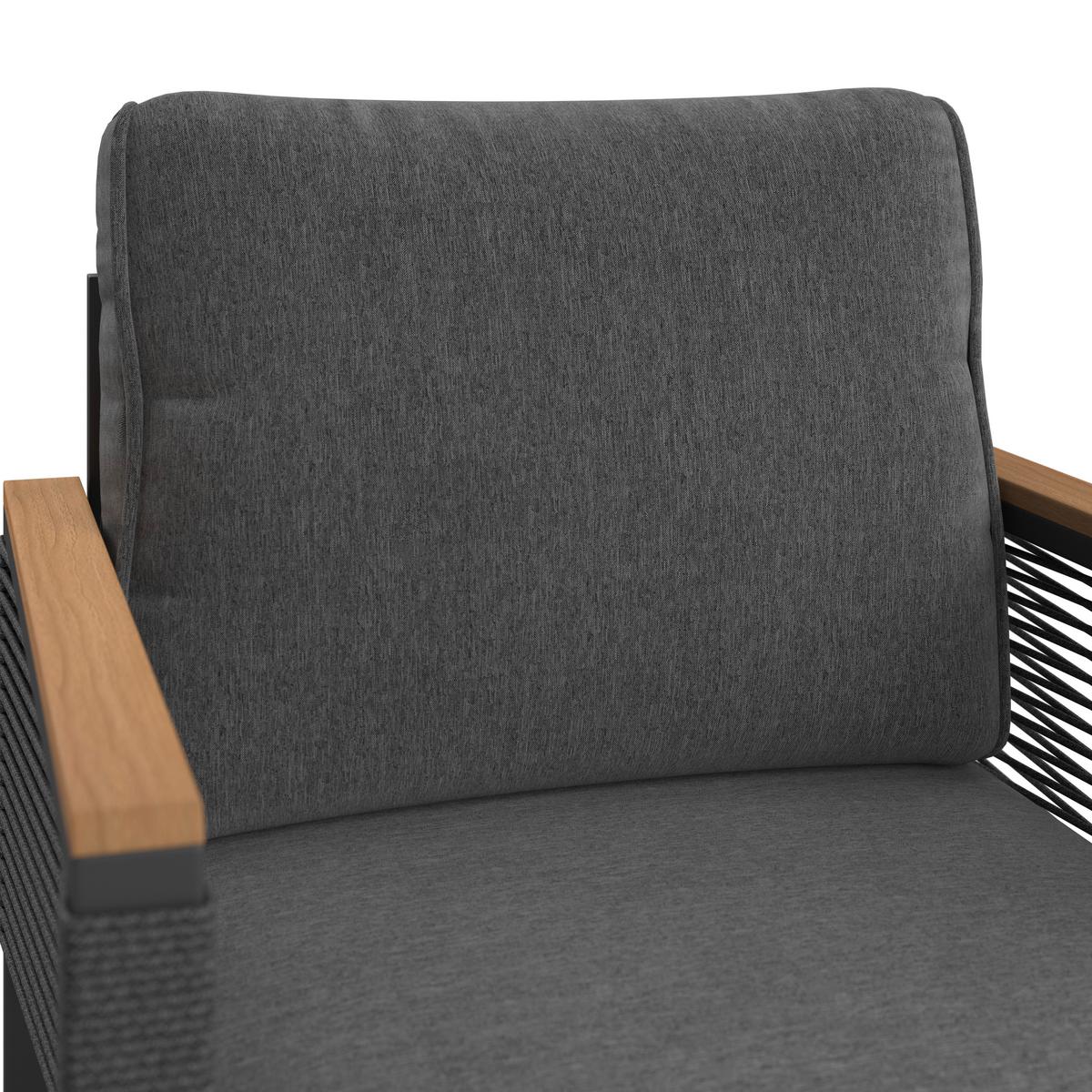 Loungegarnitur Orlando - Dunkelgrau/Naturfarben, MODERN, Glas/Kunststoff (245,5/182cm) - Beldano