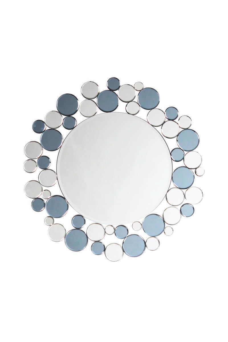 Wandspiegel Bubble Rund 80 cm Metallrahmen Grau/Silberfarben - Silberfarben/Grau, Basics, Glas/Metall (80cm)