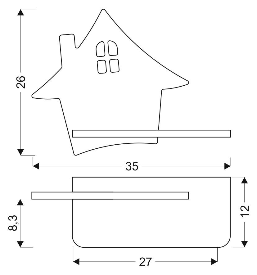 Kinderwandleuchte 21-85191 House - Grau, KONVENTIONELL, Holz/Holzwerkstoff (35/12/26cm)