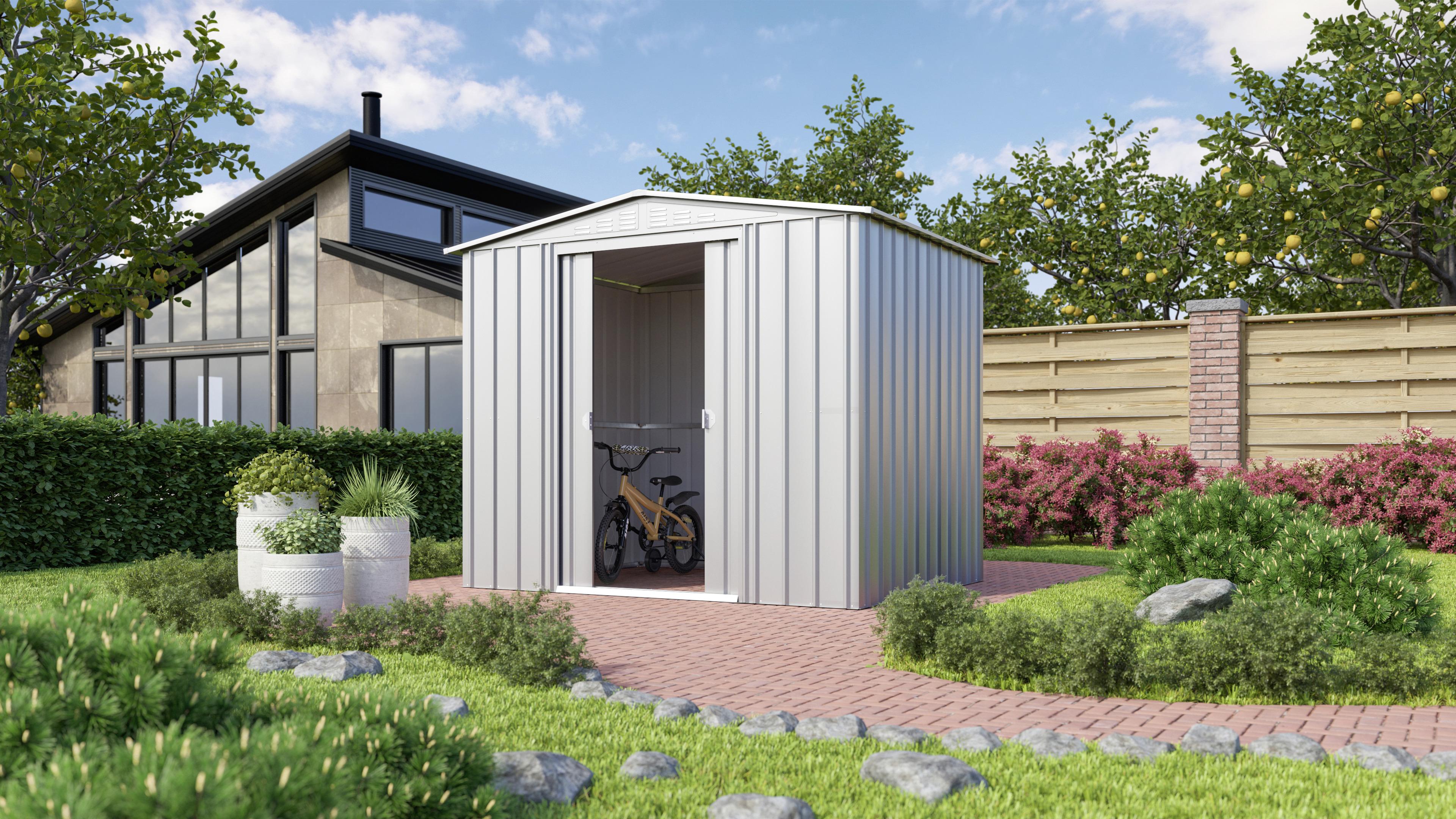 Gerätehaus Ohne Boden 245x198x185 - Silberfarben, Basics, Metall (245/198/185cm)