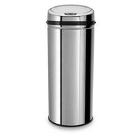 Mülleimer Inox mit Deckel 42L Edelstahl Silber - Silberfarben/Schwarz, Trend, Kunststoff/Metall (31/31/79,5cm) - Echtwerk