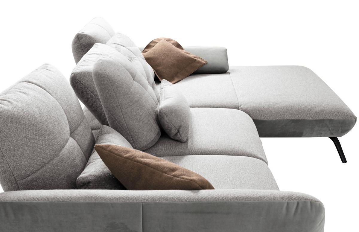 Wohnlandschaft Dover Xc - Silberfarben/Hellgrau, MODERN, Holzwerkstoff/Textil (301/191cm)