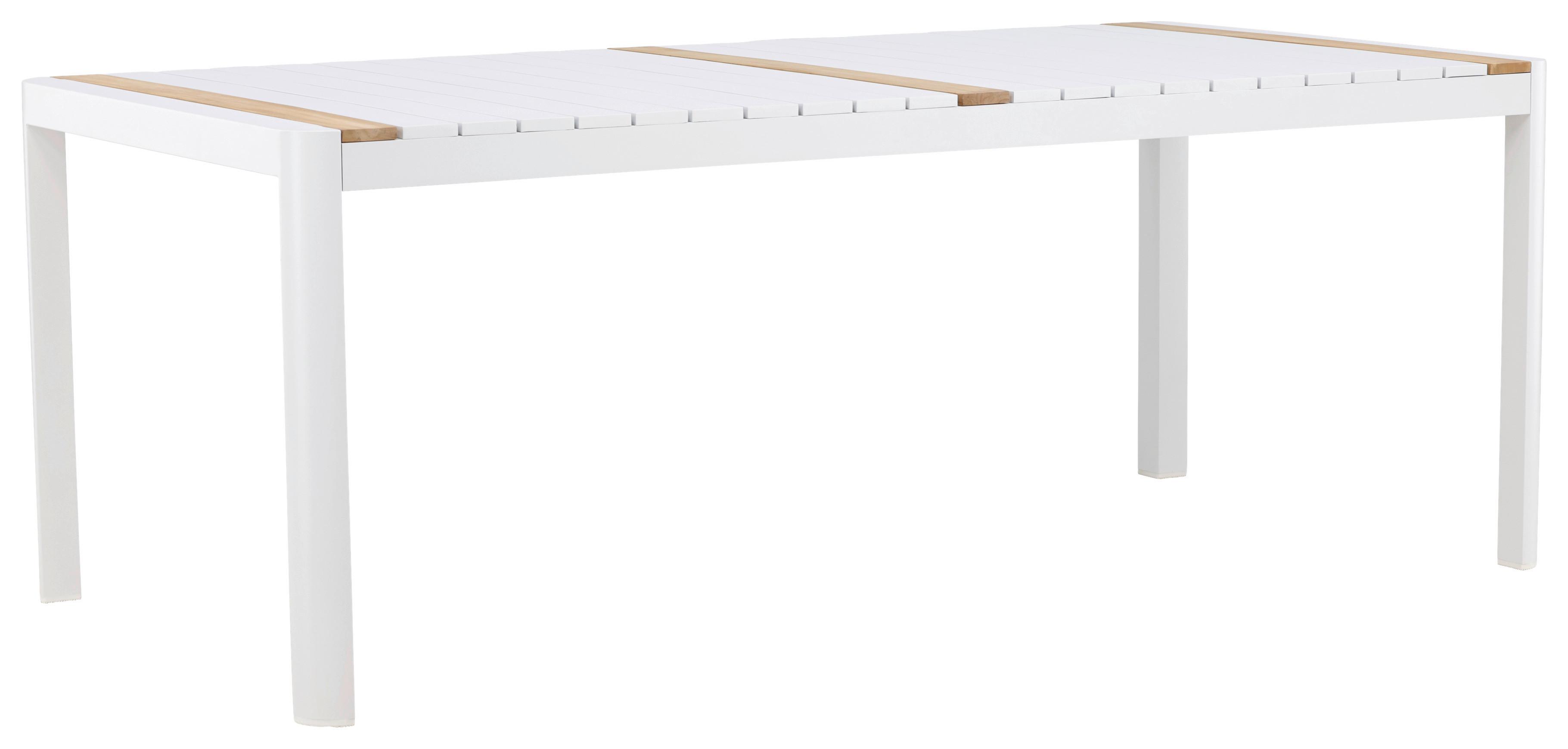 Gartentisch Togo Teakholz/Metall L 100 cm - Weiß, KONVENTIONELL, Holz/Metall (200/100/75cm) - Gardenson