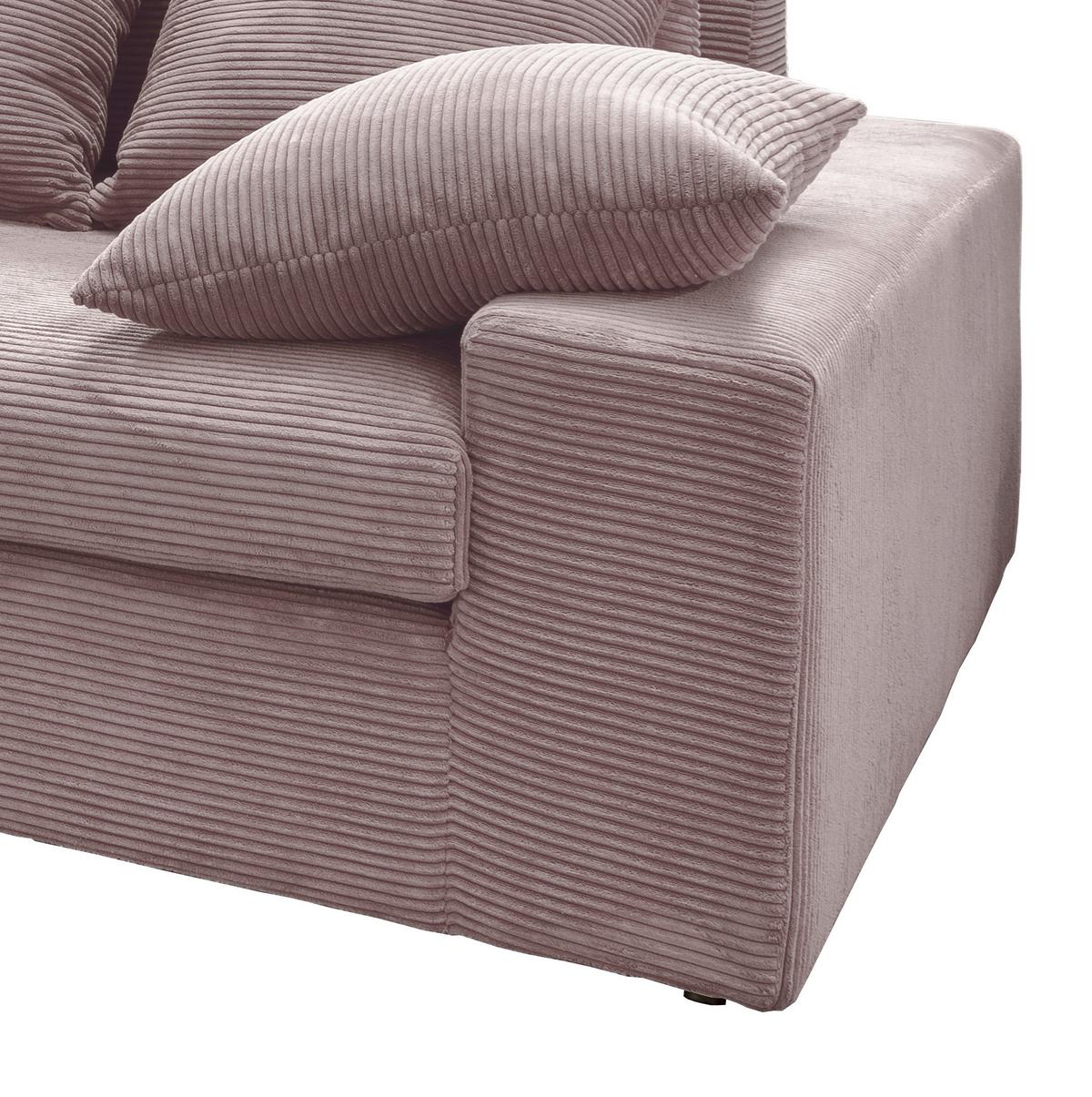 Ecksofa Avellino Rosa S: 200/278 Cm - Schwarz/Rosa, MODERN, Textil (200/278cm) - Livetastic