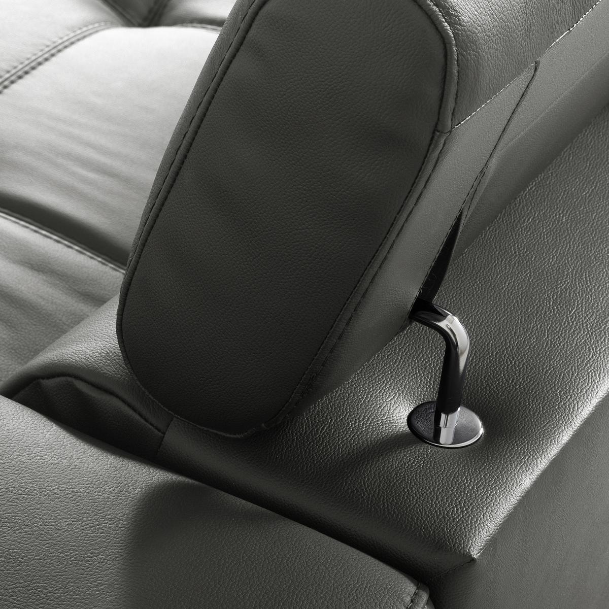 Ecksofa Torino Teilleder Anthrazit 173x247 - Anthrazit/Schwarz, Design, Leder/Textil (173/247cm) - Livetastic