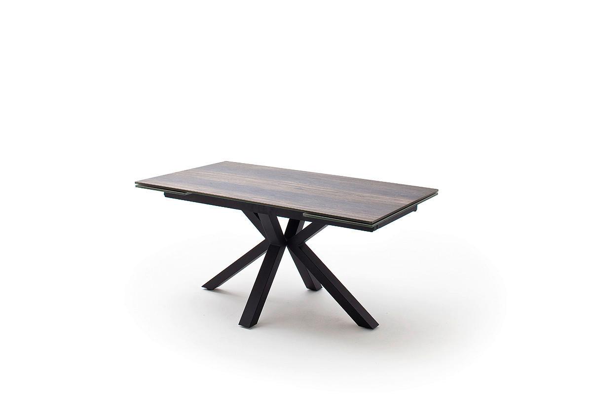 Ausziehtisch Nagano 160-240x76x90 Cm Braun - Schwarz/Braun, Trend, Keramik/Metall (160-240/76/90cm)