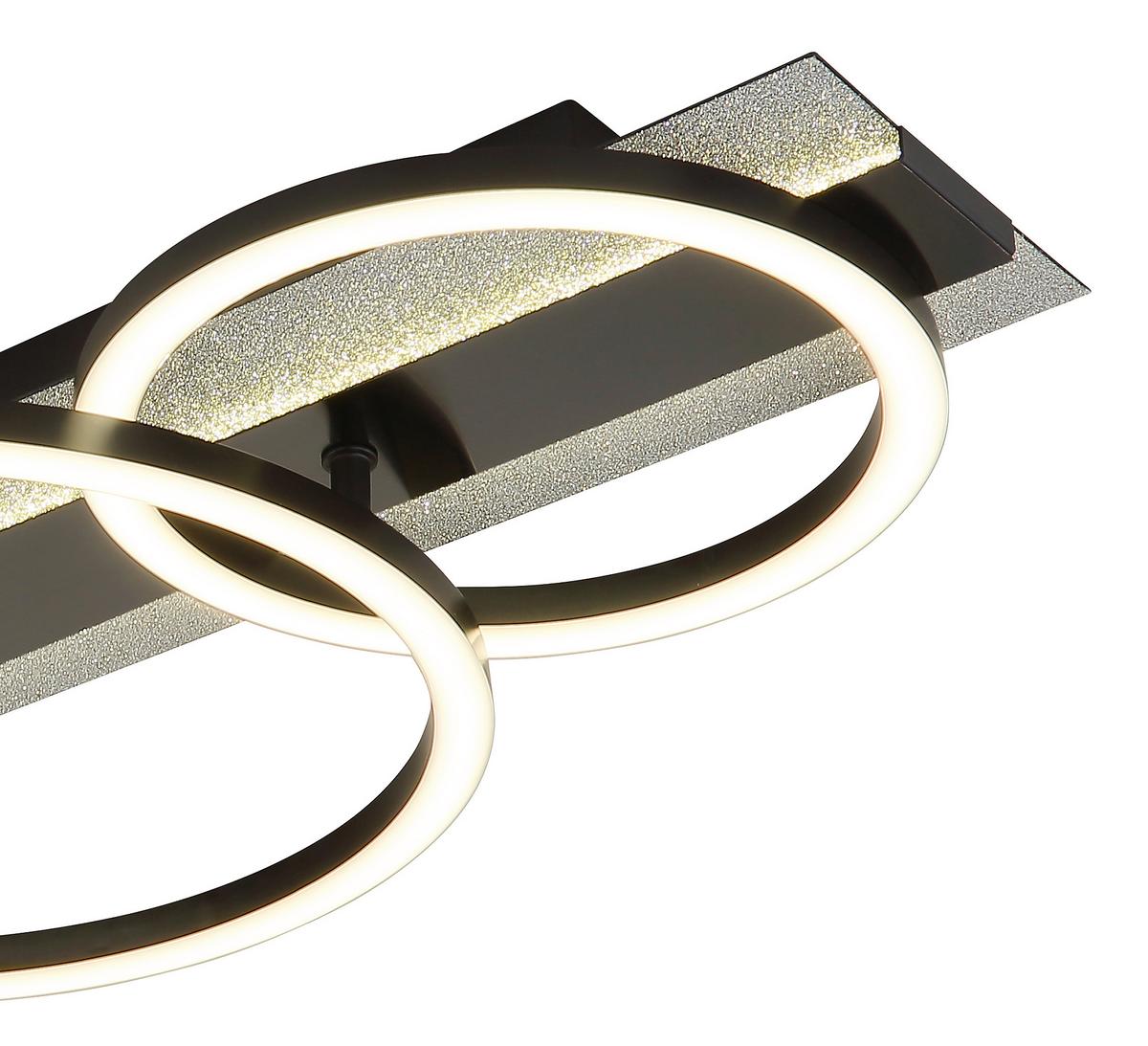 LED-Deckenleuchte 4000k., 55w - Silberfarben/Schwarzchrom, Design, Kunststoff/Metall (86,2/30/8,8cm) - Globo