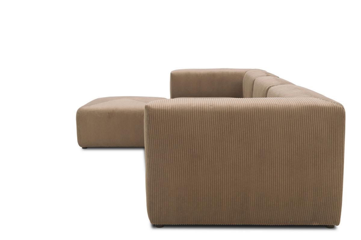 Ecksofa Schlammfarben B: 301 Cm - Schlammfarben/Schwarz, Design, Textil (301/69/193cm) - MID.YOU