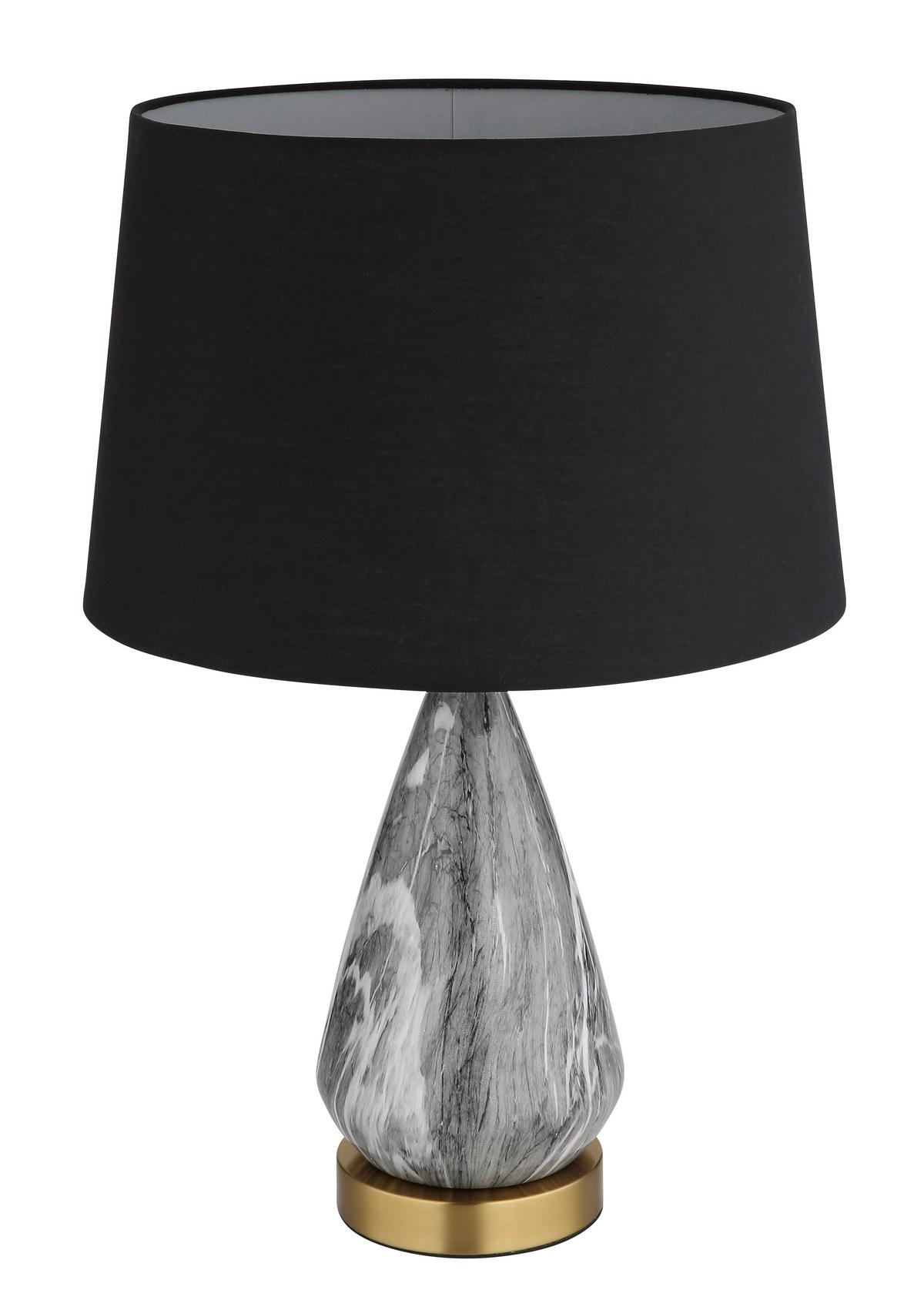 Asztali Lámpa 24147b - fekete/sárgaréz, Konventionell, textil/fém (35/54cm) - Globo