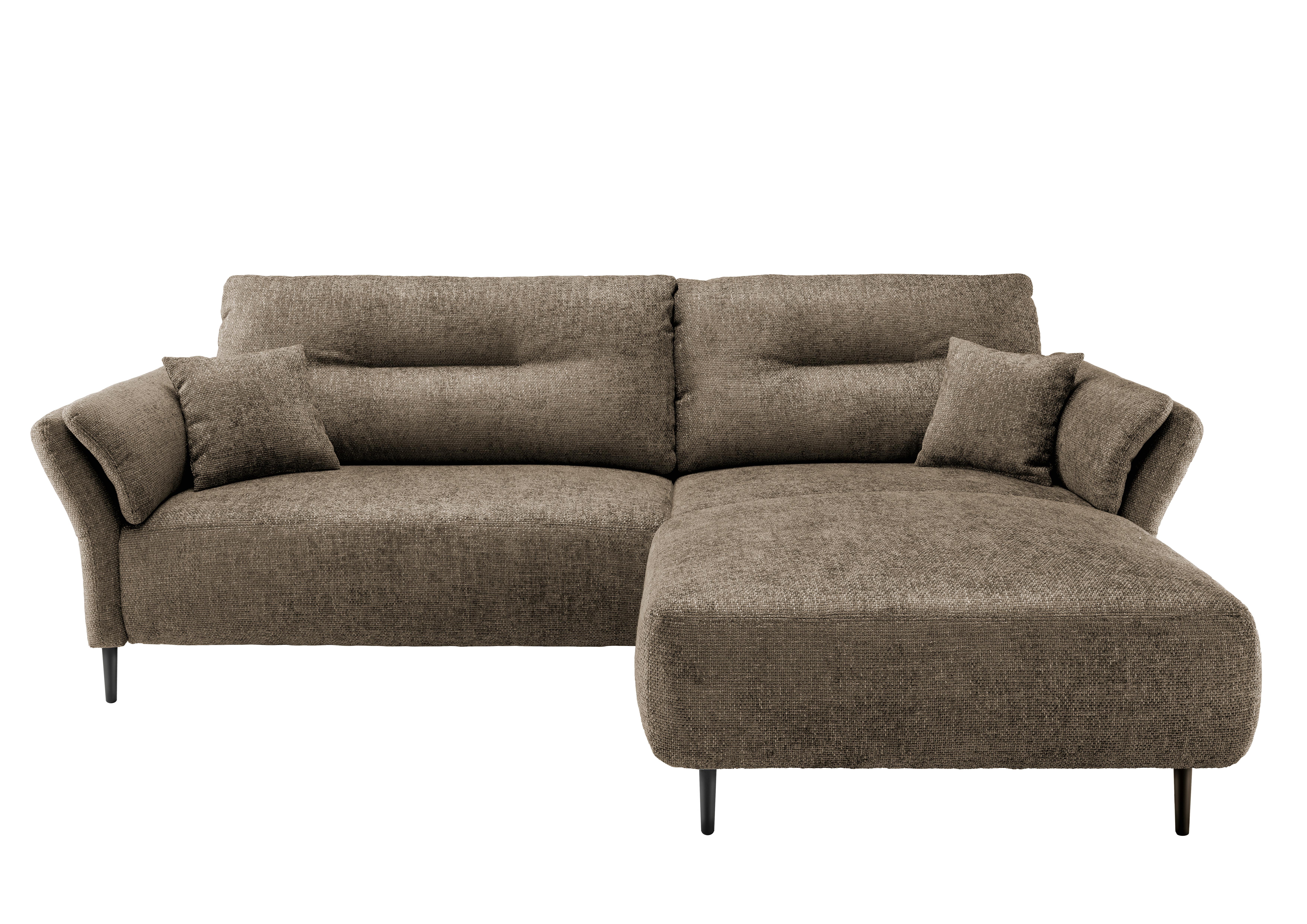 Ecksofa Piatelli Cappuccino S: 269x172 cm - Schwarz/Cappuccino, MODERN, Textil (269/172cm) - MID.YOU