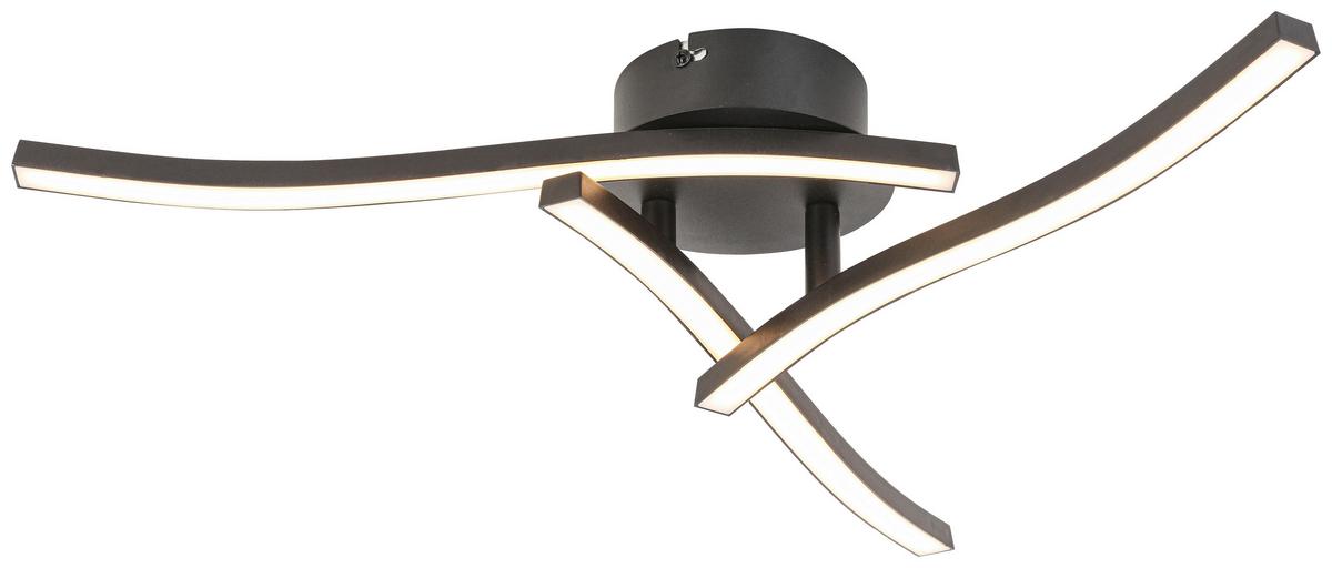 LED-Deckenleuchte Samira - Schwarz, MODERN, Kunststoff/Metall (56/56/11cm) - Luca Bessoni