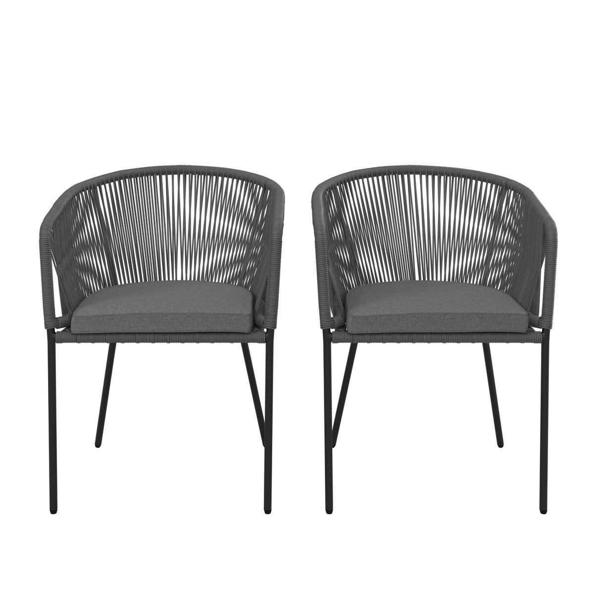 SADA ZAHRADNÍCH KŘESEL VICTOR - tmavě šedá, Moderní, kov/textil (56/59/78cm) - Bessagi Garden