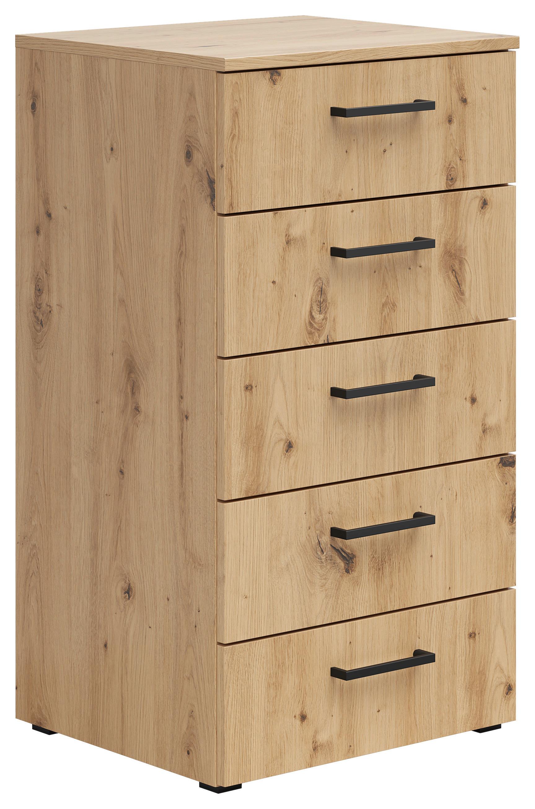 KOMODA CABINET 5 DRAWERS S588-KOM - čierna/antracitová, Modern, kompozitné drevo/plast (45/83/40cm)