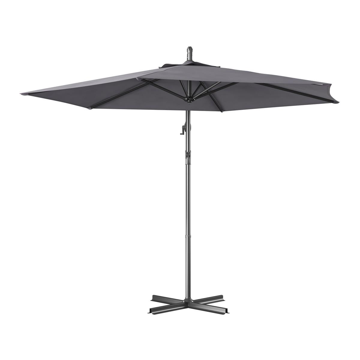 Sonnenschirm Carmen - Dunkelgrau, Trend, Textil/Metall (292cm) - Beldano