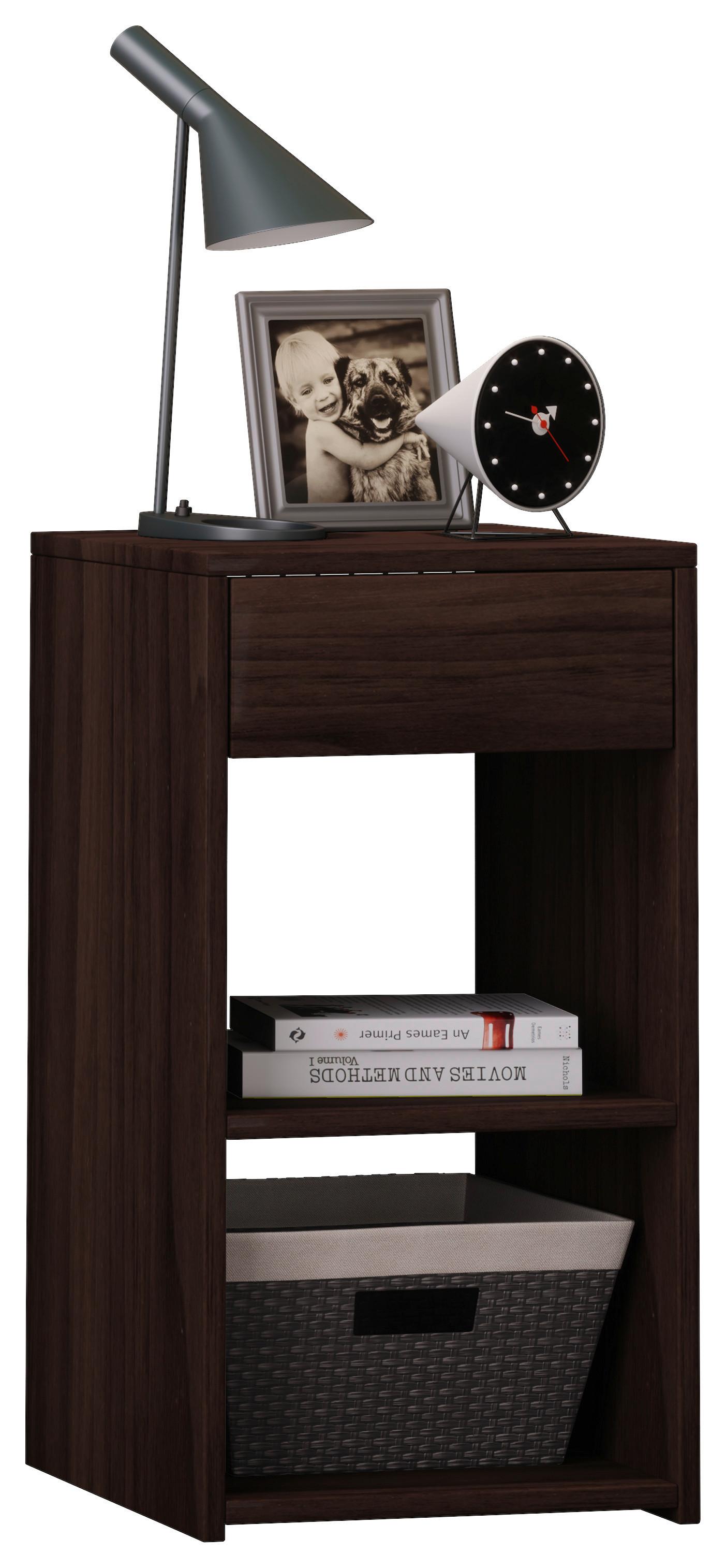 Nočný stolík Sledo Maxi orech - farba vlašského orecha, Konventionell, kompozitné drevo (35/65/35cm) - MID.YOU