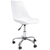 Drehstuhl Levi höhenverstellbar Weiß - Chromfarben/Schwarz, MODERN, Kunststoff/Textil (57,50/81-93/47cm) - MID.YOU