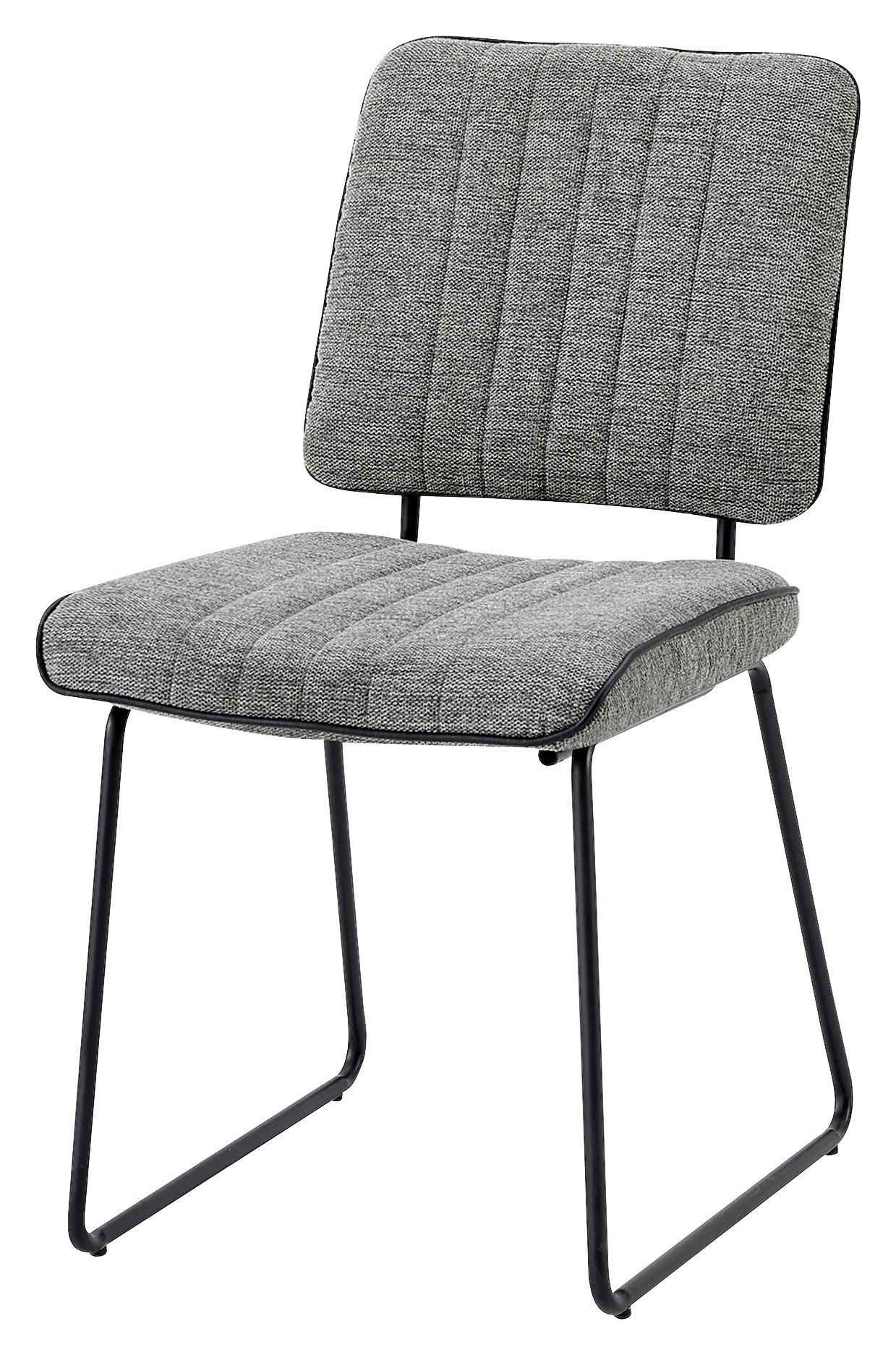 Stuhl-set Liam - Schwarz/Grau, MODERN, Textil/Metall (45/83/61cm) - MID.YOU