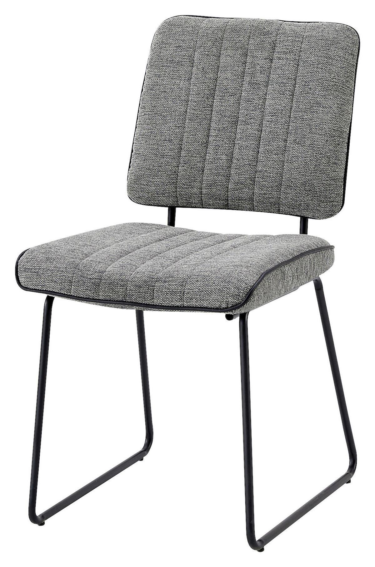 Stuhl-set Liam - Schwarz/Grau, MODERN, Textil/Metall (45/83/61cm) - MID.YOU