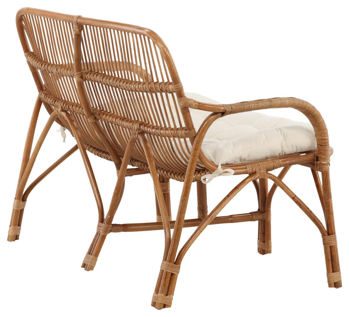 Loungesofa Nella Aus Holz - Naturfarben/Weiß, KONVENTIONELL, Holz (130/93/82cm) - Gardenson