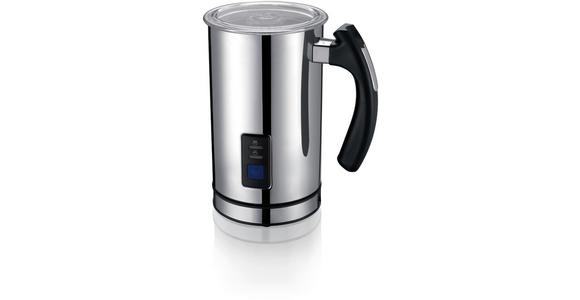 Milchschäumer Rufus 240 ml, 500 Watt - Silberfarben/Schwarz, KONVENTIONELL, Metall (15.6/10.8/18.5cm) - Bono