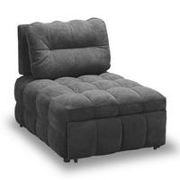 Rozkladacie kreslo LIARA, tmavosivá, 2-dielna sada - čierna/tmavosivá, Modern, kov/drevo (88/87/110cm) - Bessagi Home