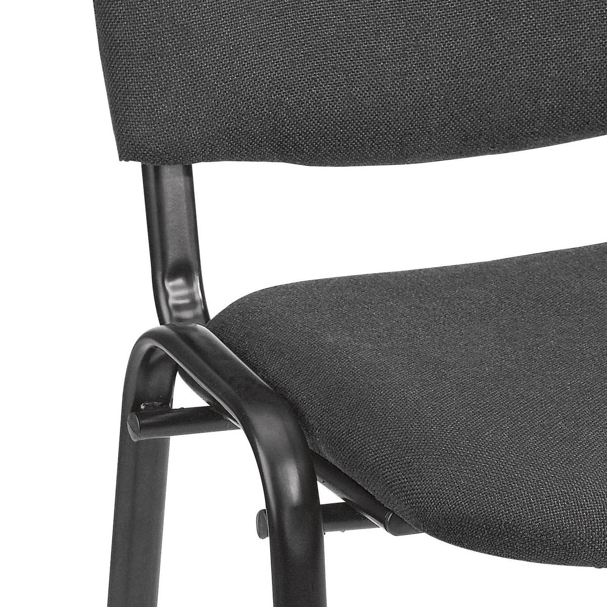 Besucherstuhl Dina Gepolstert Mit Schwarzem Stoffbezug - Schwarz, Kunststoff/Textil (55/83/53,5null)