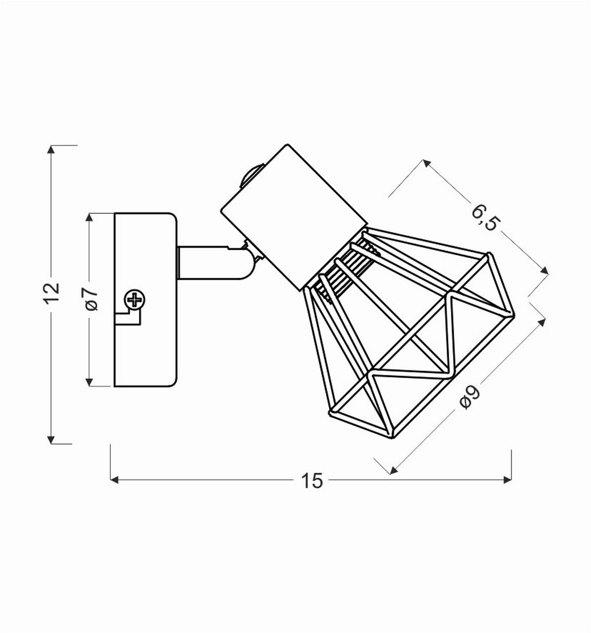 Wandstrahler 91-60969 - Dunkelgrau, Basics, Metall (15/9/12cm)