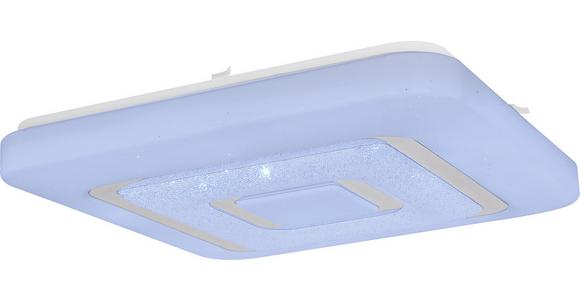 Led-deckenleuchte Mira L: 43 Cm Mit Fernbedienung - Chromfarben/Opal, MODERN, Kunststoff/Metall (43/43/8cm) - Luca Bessoni