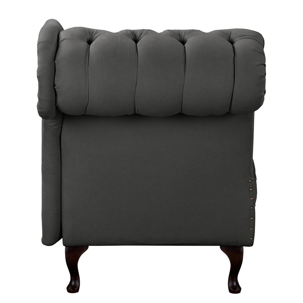 Récamiere Pako Dunkelgrau B: 185cm - Dunkelgrau/Braun, Design, Textil (185/93/75cm) - Livetastic